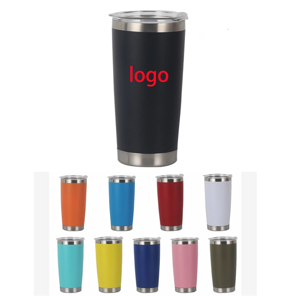 20 Oz Double Layer Stainless Steel Tumbler With Lid