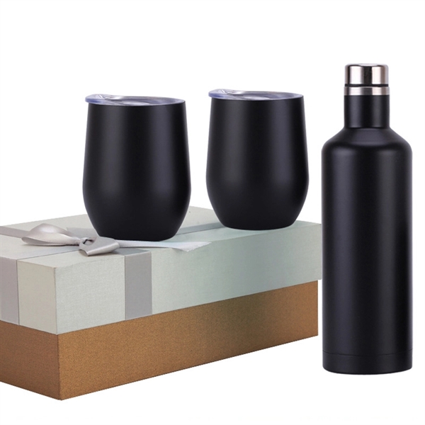 Luxury Wine Tumbler Gift Set - Bottle and Two Cups - Luxury Wine Tumbler Gift Set - Bottle and Two Cups - Image 3 of 3