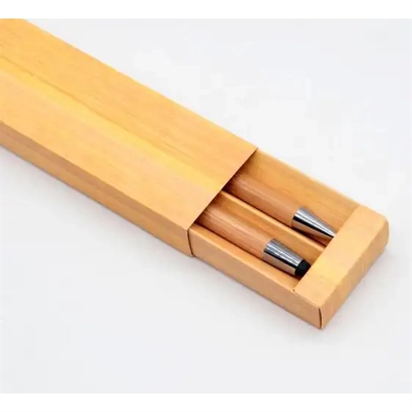 GreenGift InkPair Bamboo Stylus Pens Set - Black/Blue Ink - GreenGift InkPair Bamboo Stylus Pens Set - Black/Blue Ink - Image 3 of 5
