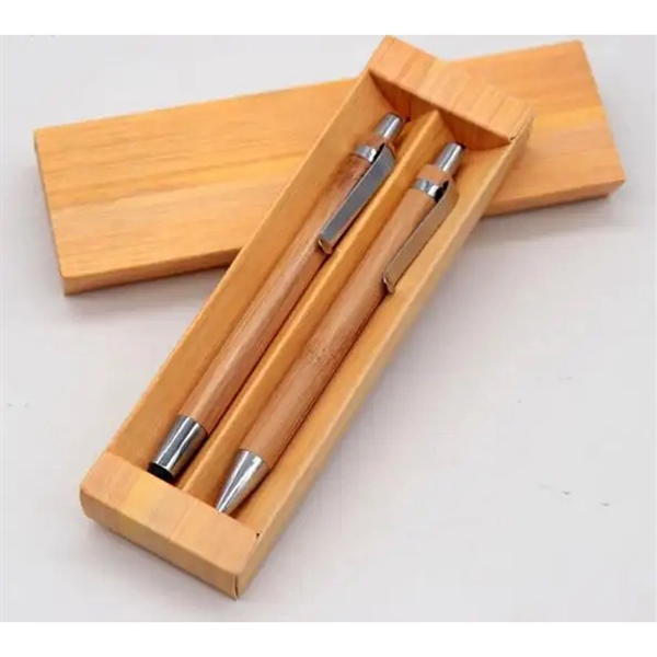 GreenGift InkPair Bamboo Stylus Pens Set - Black/Blue Ink - GreenGift InkPair Bamboo Stylus Pens Set - Black/Blue Ink - Image 2 of 5