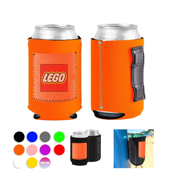 Tall Collapsible Neoprene Can Cooler With Pouch - Tall Collapsible Neoprene Can Cooler With Pouch - Image 0 of 1