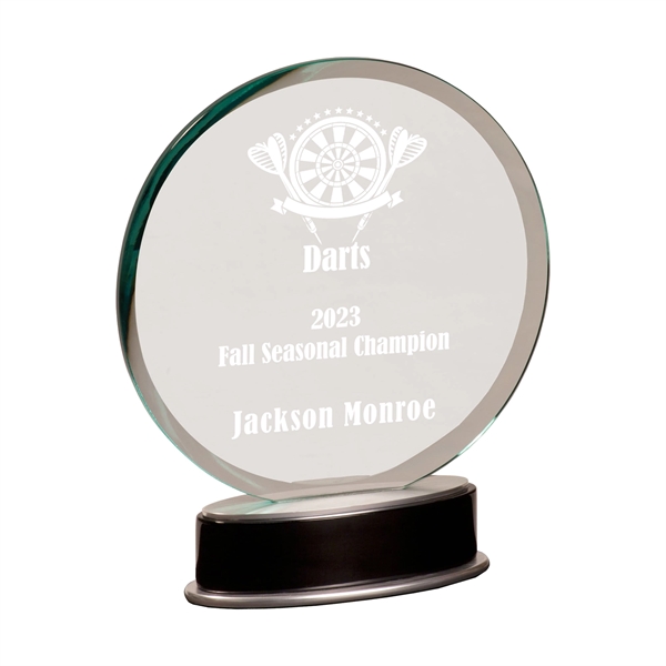 9" Jade Round Metro Glass Award - 9" Jade Round Metro Glass Award - Image 0 of 1