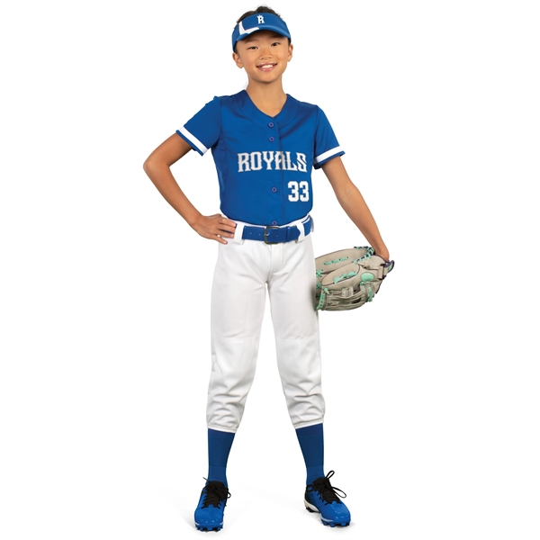 Girls Cutter+ Full Button Softball Jersey - Girls Cutter+ Full Button Softball Jersey - Image 8 of 9