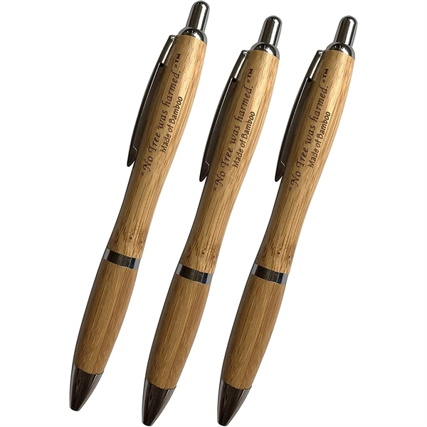 Reusable Sustainable Retractable Bamboo Ballpoint Pens - Reusable Sustainable Retractable Bamboo Ballpoint Pens - Image 0 of 0