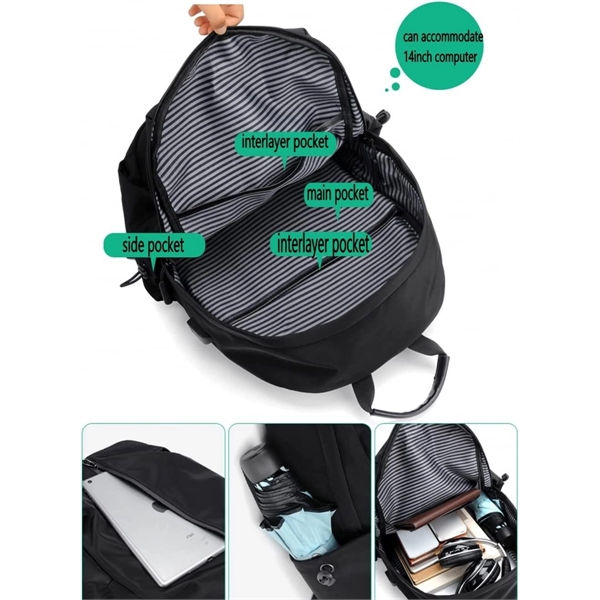 Waterproof Laptop Backpack Business Leisure Schoolbag - Waterproof Laptop Backpack Business Leisure Schoolbag - Image 1 of 6