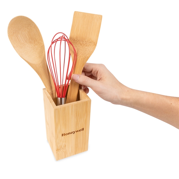 Eco-Friendly Bamboo Kitchen Utensil Holder - Eco-Friendly Bamboo Kitchen Utensil Holder - Image 3 of 3