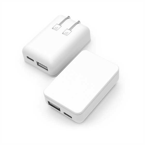 PowerUSB : 20 Watt Dual Port Travel Plug - PowerUSB : 20 Watt Dual Port Travel Plug - Image 3 of 7