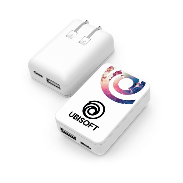PowerUSB : 20 Watt Dual Port Travel Plug - PowerUSB : 20 Watt Dual Port Travel Plug - Image 2 of 7