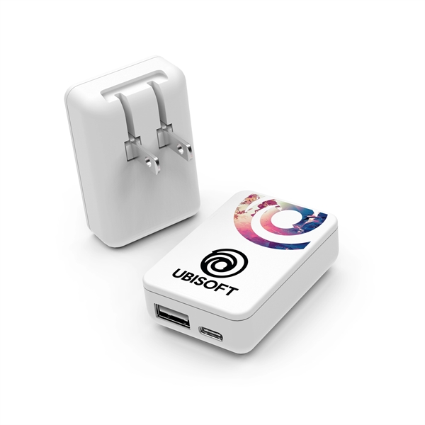PowerUSB : 20 Watt Dual Port Travel Plug - PowerUSB : 20 Watt Dual Port Travel Plug - Image 0 of 7