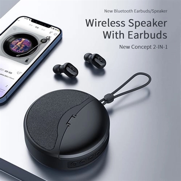 Wireless Bluetooth Speaker with Earbuds 2 In 1 - Wireless Bluetooth Speaker with Earbuds 2 In 1 - Image 2 of 5