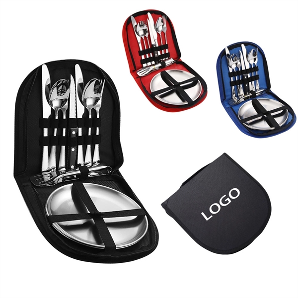 10 Pieces Stainless Steel Flatware Set Cutlery with Bag - 10 Pieces Stainless Steel Flatware Set Cutlery with Bag - Image 0 of 2