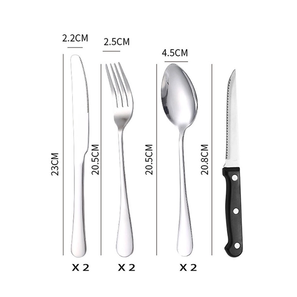 10 Pieces Stainless Steel Flatware Set Cutlery with Bag - 10 Pieces Stainless Steel Flatware Set Cutlery with Bag - Image 1 of 2