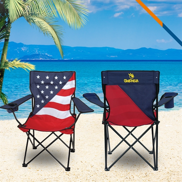 Nacia Patriotic Foldable Chair - Nacia Patriotic Foldable Chair - Image 1 of 3