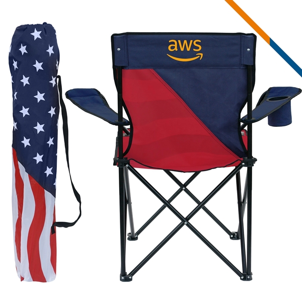 Nacia Patriotic Foldable Chair - Nacia Patriotic Foldable Chair - Image 2 of 3