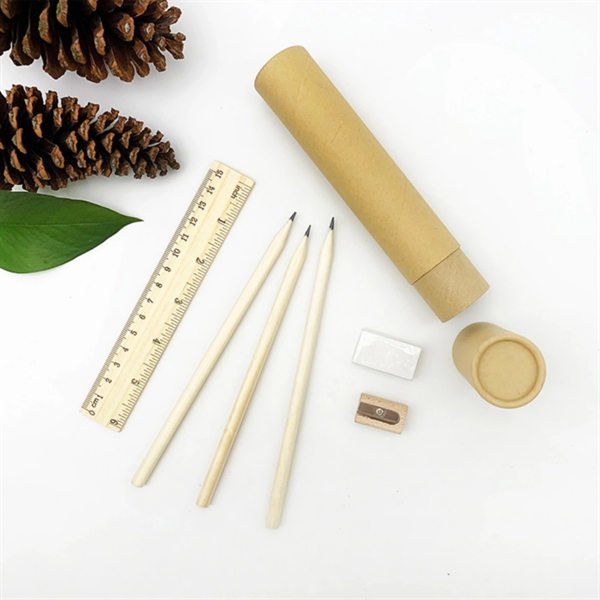 6 In 1 Stationary Set Pencils Ruler Eraser Sharpener - 6 In 1 Stationary Set Pencils Ruler Eraser Sharpener - Image 3 of 4