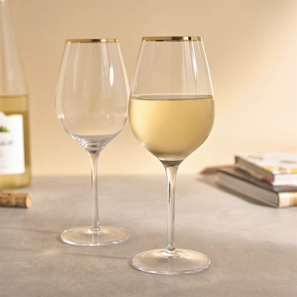 Gilded Stemmed Wine Glass Set by Twine - Gilded Stemmed Wine Glass Set by Twine - Image 3 of 3
