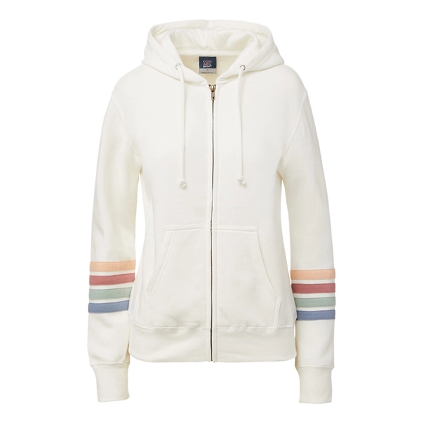 MV Sport Women's Striped Sleeves Full-Zip Hooded Sweatshirt - MV Sport Women's Striped Sleeves Full-Zip Hooded Sweatshirt - Image 1 of 4