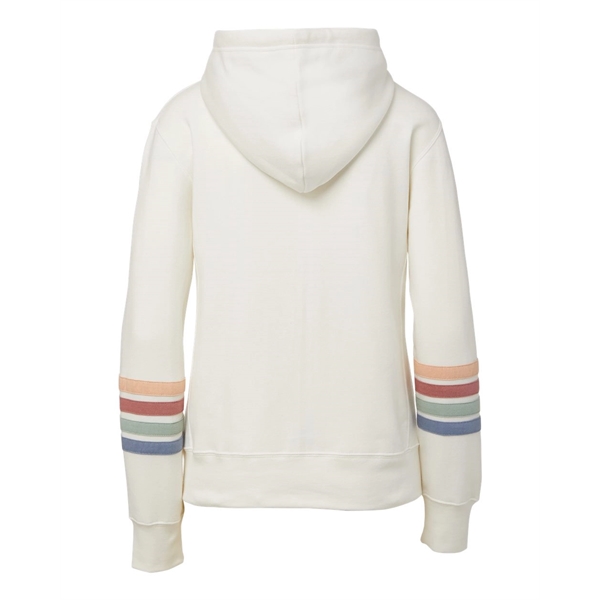 MV Sport Women's Striped Sleeves Full-Zip Hooded Sweatshirt - MV Sport Women's Striped Sleeves Full-Zip Hooded Sweatshirt - Image 2 of 4