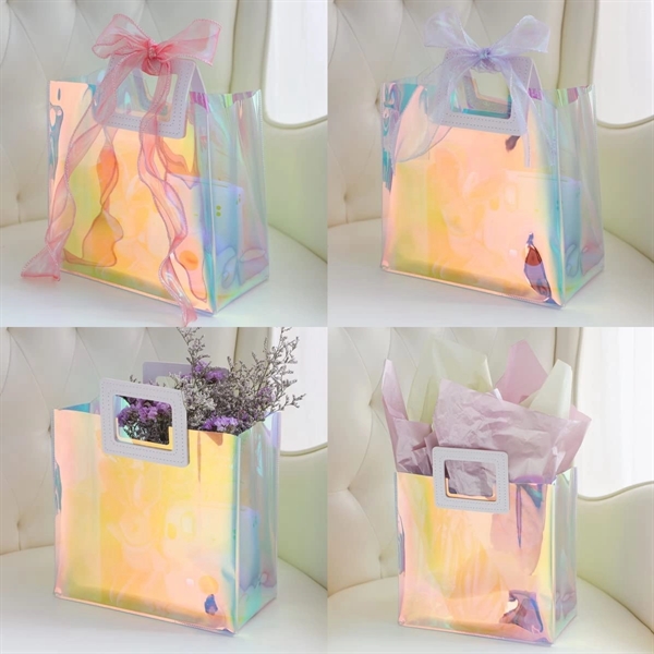 Iridescent Christmas Wedding Gift Bag with Handle - Iridescent Christmas Wedding Gift Bag with Handle - Image 2 of 5