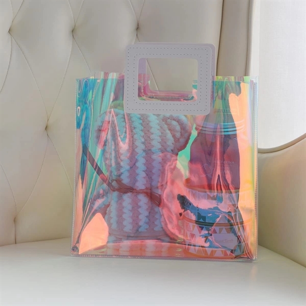 Iridescent Christmas Wedding Gift Bag with Handle - Iridescent Christmas Wedding Gift Bag with Handle - Image 3 of 5