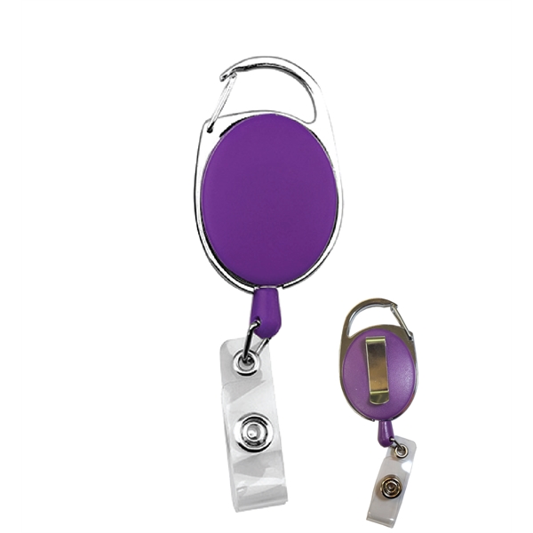 Oval shape retractable badge holder with clip - Oval shape retractable badge holder with clip - Image 7 of 7