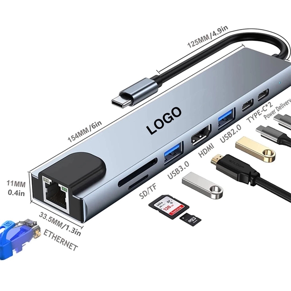 8-in-1 Hub Docking Station - 8-in-1 Hub Docking Station - Image 0 of 6