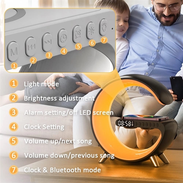 Bluetooth Speaker Wireless Cellphone Charger LED Lamp - Bluetooth Speaker Wireless Cellphone Charger LED Lamp - Image 2 of 5