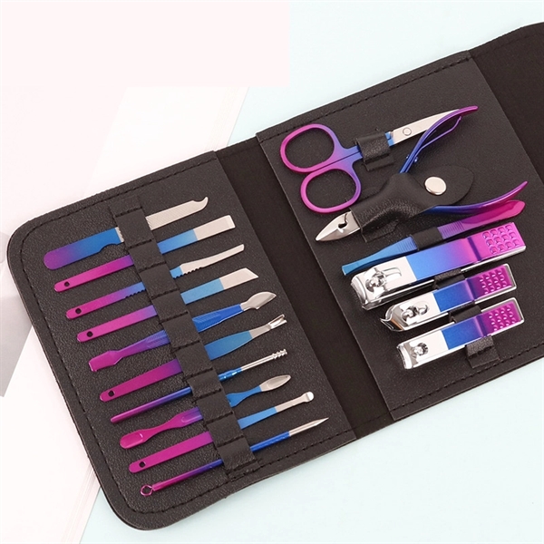 16 in 1 Manicure Set Professional Nail Clippers Pedicure Kit - 16 in 1 Manicure Set Professional Nail Clippers Pedicure Kit - Image 1 of 5