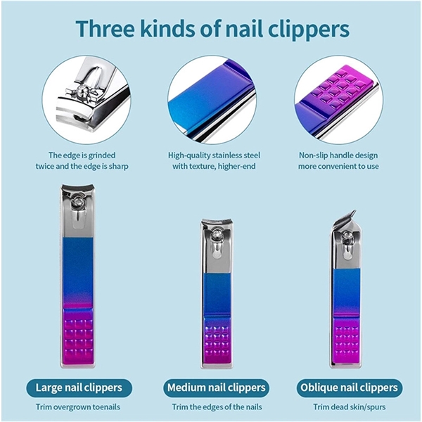 16 in 1 Manicure Set Professional Nail Clippers Pedicure Kit - 16 in 1 Manicure Set Professional Nail Clippers Pedicure Kit - Image 2 of 5