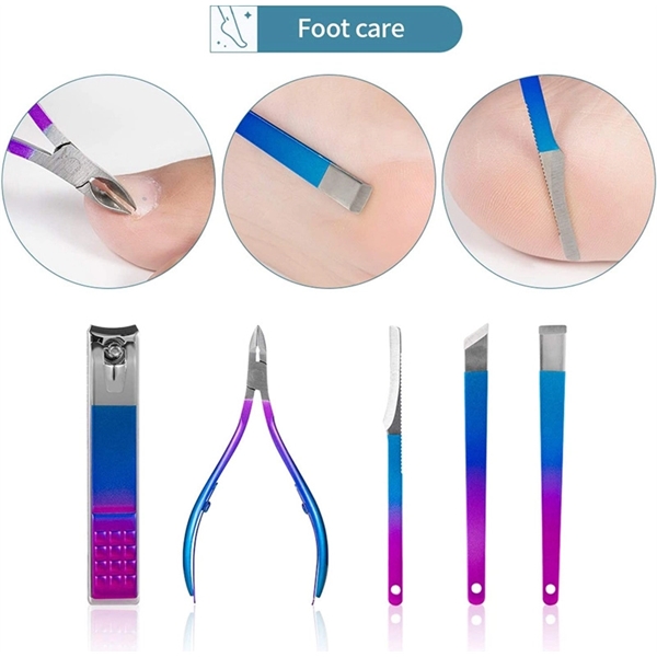 16 in 1 Manicure Set Professional Nail Clippers Pedicure Kit - 16 in 1 Manicure Set Professional Nail Clippers Pedicure Kit - Image 4 of 5