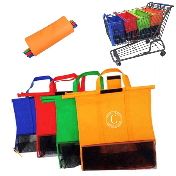 4 Pack Reusable Grocery Shopping Cart Bags - 4 Pack Reusable Grocery Shopping Cart Bags - Image 0 of 1