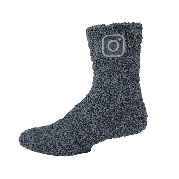 Fuzzy Crew Socks with Direct Embroidery - Fuzzy Crew Socks with Direct Embroidery - Image 2 of 6