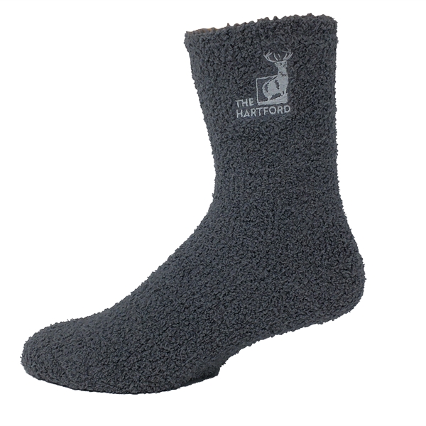 Fuzzy Crew Socks with Direct Embroidery - Fuzzy Crew Socks with Direct Embroidery - Image 3 of 6