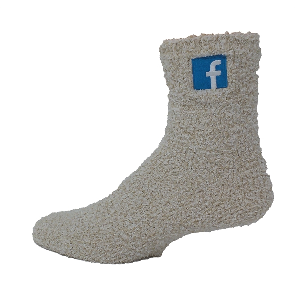 Fuzzy Crew Socks with Direct Embroidery - Fuzzy Crew Socks with Direct Embroidery - Image 4 of 6