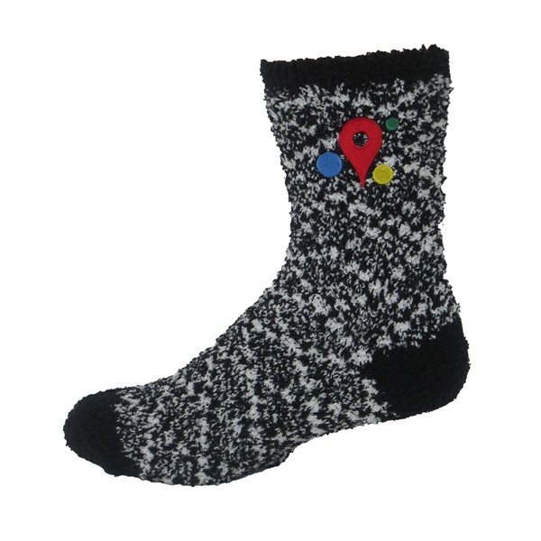 Fuzzy Crew Socks with Direct Embroidery - Fuzzy Crew Socks with Direct Embroidery - Image 5 of 6