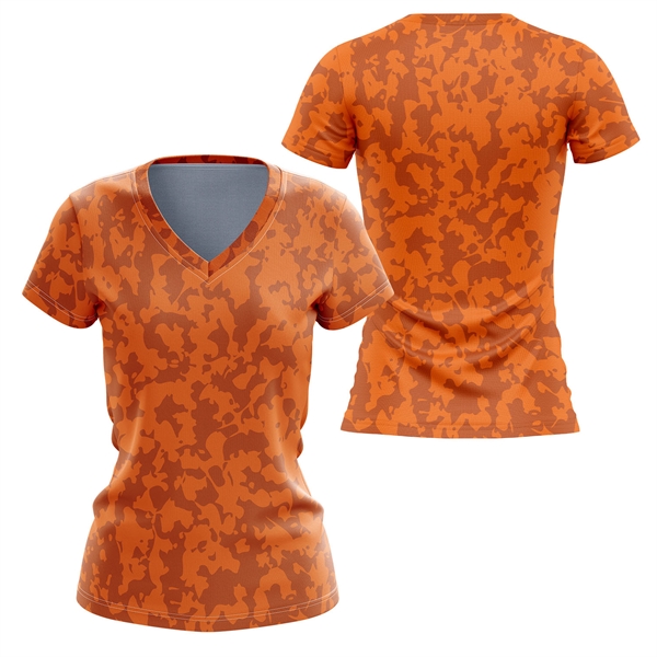 Women's 125 GSM Woven Roving Performance  V-Neck T-Shirt - Women's 125 GSM Woven Roving Performance  V-Neck T-Shirt - Image 2 of 3