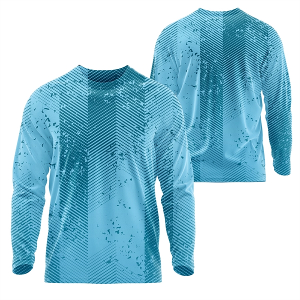 Unisex 125 GSM Woven Roving Long Sleeve Sublimation T-Shirt - Unisex 125 GSM Woven Roving Long Sleeve Sublimation T-Shirt - Image 2 of 3