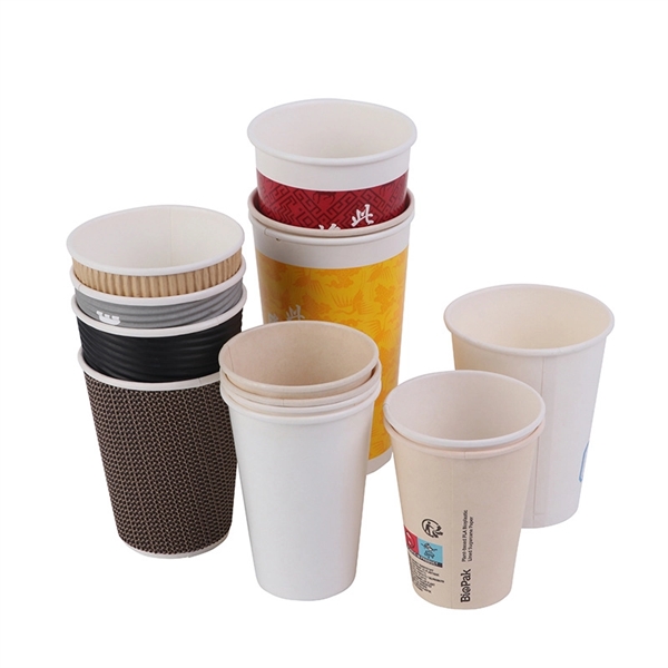 8oz 12oz 16oz Disposable Double-Wall Paper Cup With Lids - 8oz 12oz 16oz Disposable Double-Wall Paper Cup With Lids - Image 3 of 4