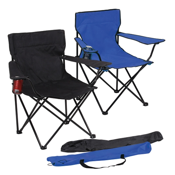 Portable Folding Chair w/ Cup Holder& Carry Bag,Holds 225lbs - Portable Folding Chair w/ Cup Holder& Carry Bag,Holds 225lbs - Image 1 of 7