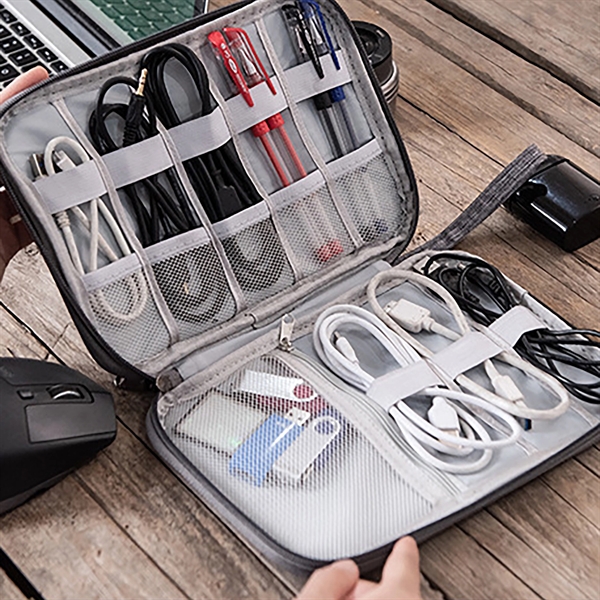 Portable Electronic Accessories Case Cable Organizer Bag - Portable Electronic Accessories Case Cable Organizer Bag - Image 8 of 9