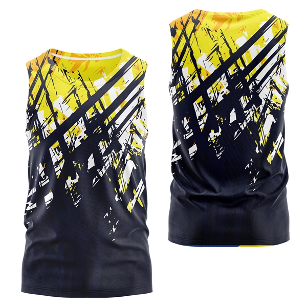 Unisex 150 GSM Flashed V Fabric Performance Sublimation Tank - Unisex 150 GSM Flashed V Fabric Performance Sublimation Tank - Image 2 of 3