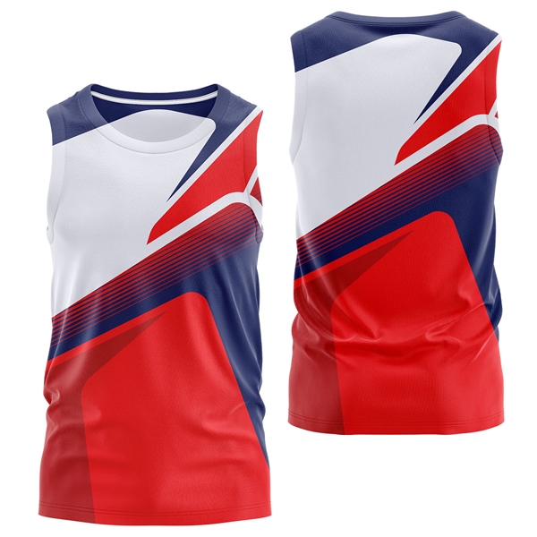 Unisex 150 GSM Flashed V Fabric Performance Sublimation Tank - Unisex 150 GSM Flashed V Fabric Performance Sublimation Tank - Image 3 of 3
