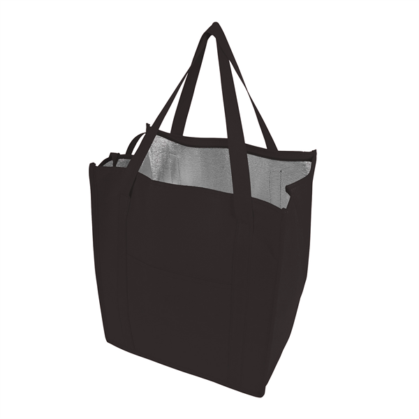 Non-Woven Insulated zipper Grocery Tote Bag (13"X15"X9") - Non-Woven Insulated zipper Grocery Tote Bag (13"X15"X9") - Image 2 of 5