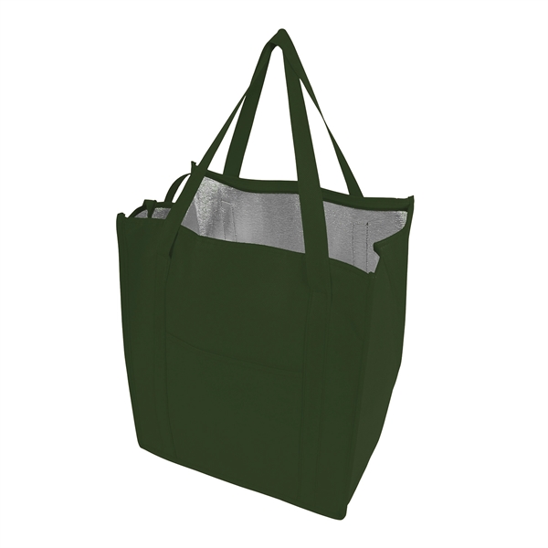 Non-Woven Insulated zipper Grocery Tote Bag (13"X15"X9") - Non-Woven Insulated zipper Grocery Tote Bag (13"X15"X9") - Image 3 of 5
