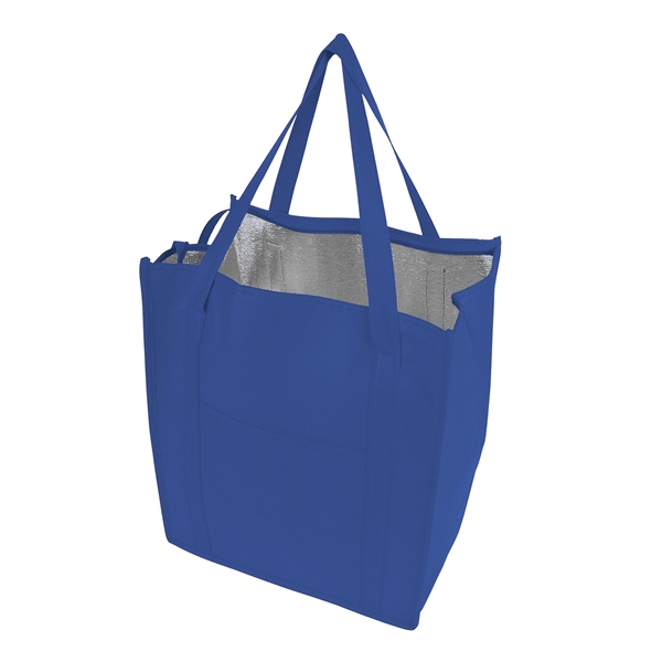 Non-Woven Insulated zipper Grocery Tote Bag (13"X15"X9") - Non-Woven Insulated zipper Grocery Tote Bag (13"X15"X9") - Image 4 of 5