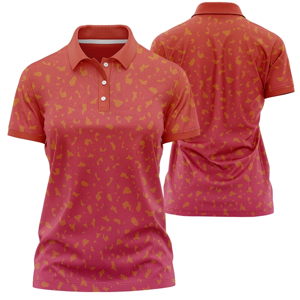 Women's 180 GSM Jersey Knit Cotton Feel  Polo T-Shirt - Women's 180 GSM Jersey Knit Cotton Feel  Polo T-Shirt - Image 3 of 3