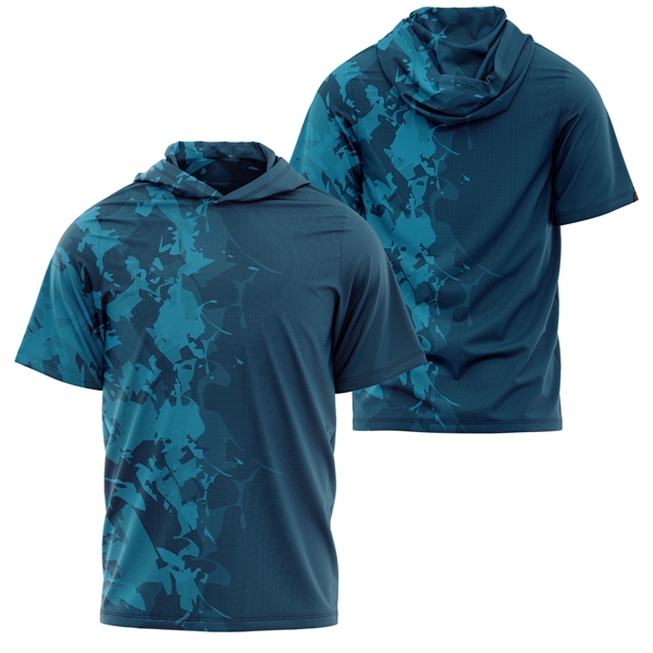 Unisex 180 GSM Cotton Feel Sublimation Hooded T-Shirt - Unisex 180 GSM Cotton Feel Sublimation Hooded T-Shirt - Image 3 of 3