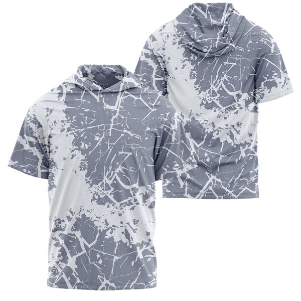 Youth 180 GSM Cotton Feel Short Sleeve Hooded T-Shirt - Youth 180 GSM Cotton Feel Short Sleeve Hooded T-Shirt - Image 2 of 3