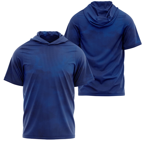 Youth 180 GSM Cotton Feel Short Sleeve Hooded T-Shirt - Youth 180 GSM Cotton Feel Short Sleeve Hooded T-Shirt - Image 3 of 3