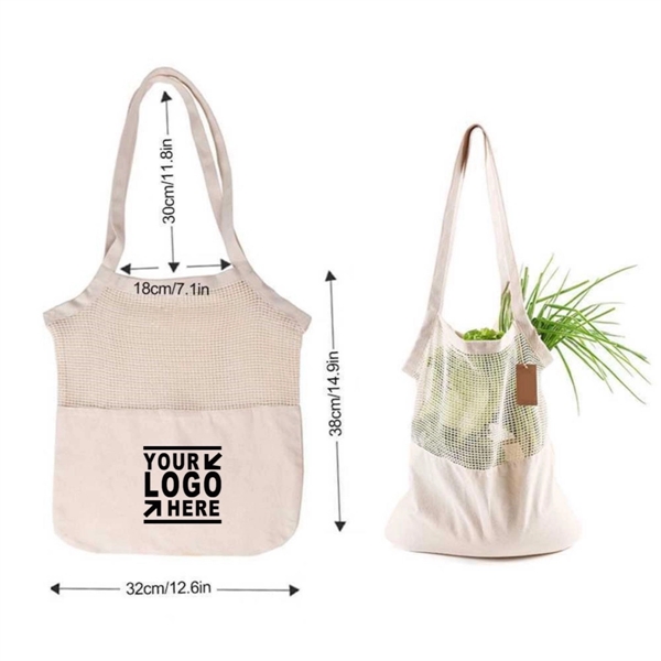 Shopping Bag Reusable Cotton Grocery Mesh Tote - Shopping Bag Reusable Cotton Grocery Mesh Tote - Image 0 of 2
